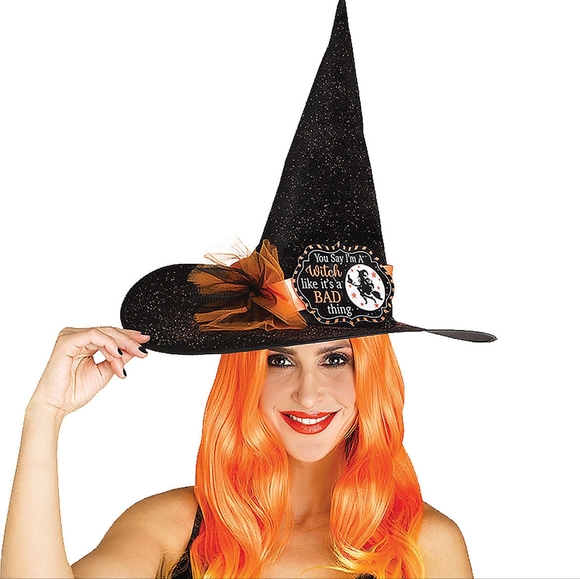 "You say I'm a witch like it's a bad thing" Halloween Costume Witches Hat - Picture 1 of 3
